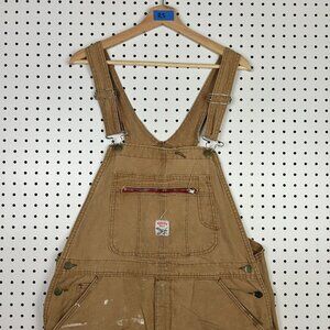 Pointer Brand Overalls Bibs Size 38x30 Vintage 90s Cotton Duck Canvas Brown Hunt
